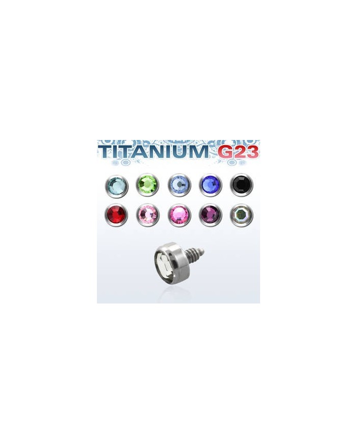 TITANIUM G23 dermal anchor base 2MM   STERILE + BRILLANTE