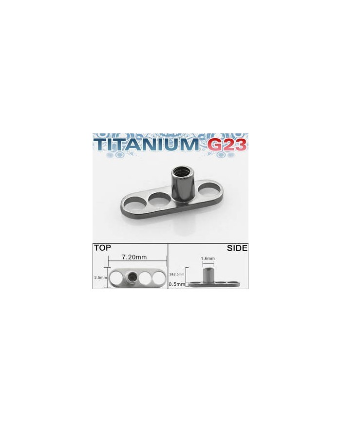 TITANIUM G23 dermal anchor base 2,5 MM   STERILE + BRILLANTE